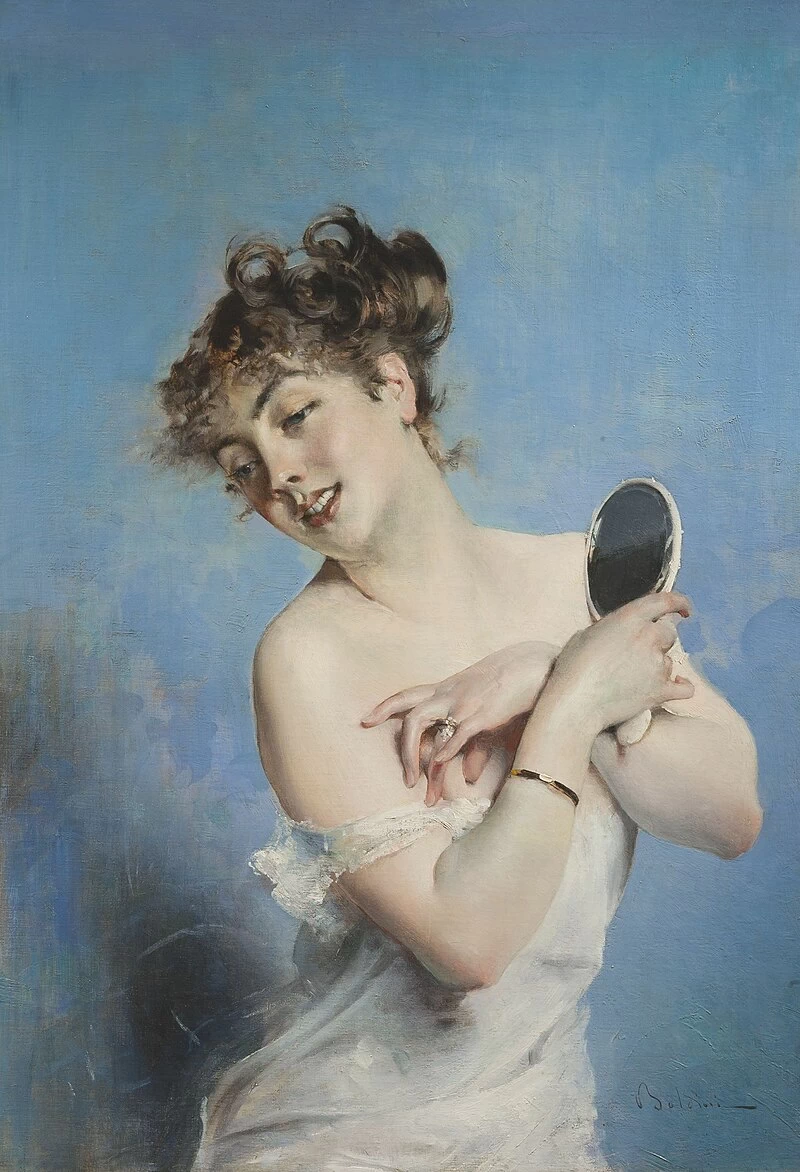Giovane donna in deshabillé, 1880